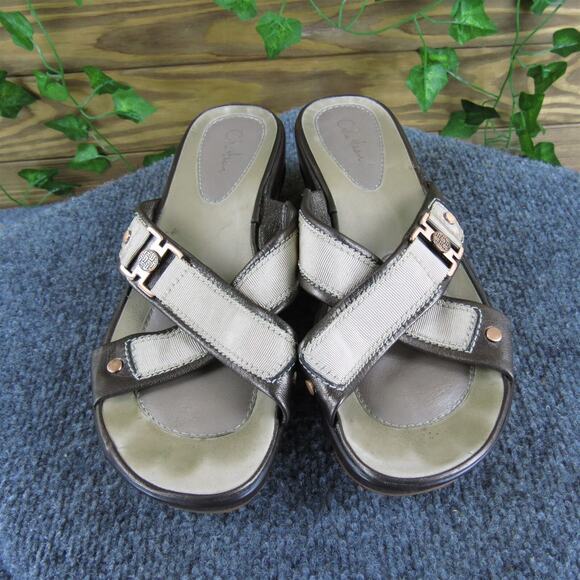 Cole Haan Women's NikeAir Slide Bronze Leather Sz 8.5 Medium Gently Used 2025 - Picture 2 of 6